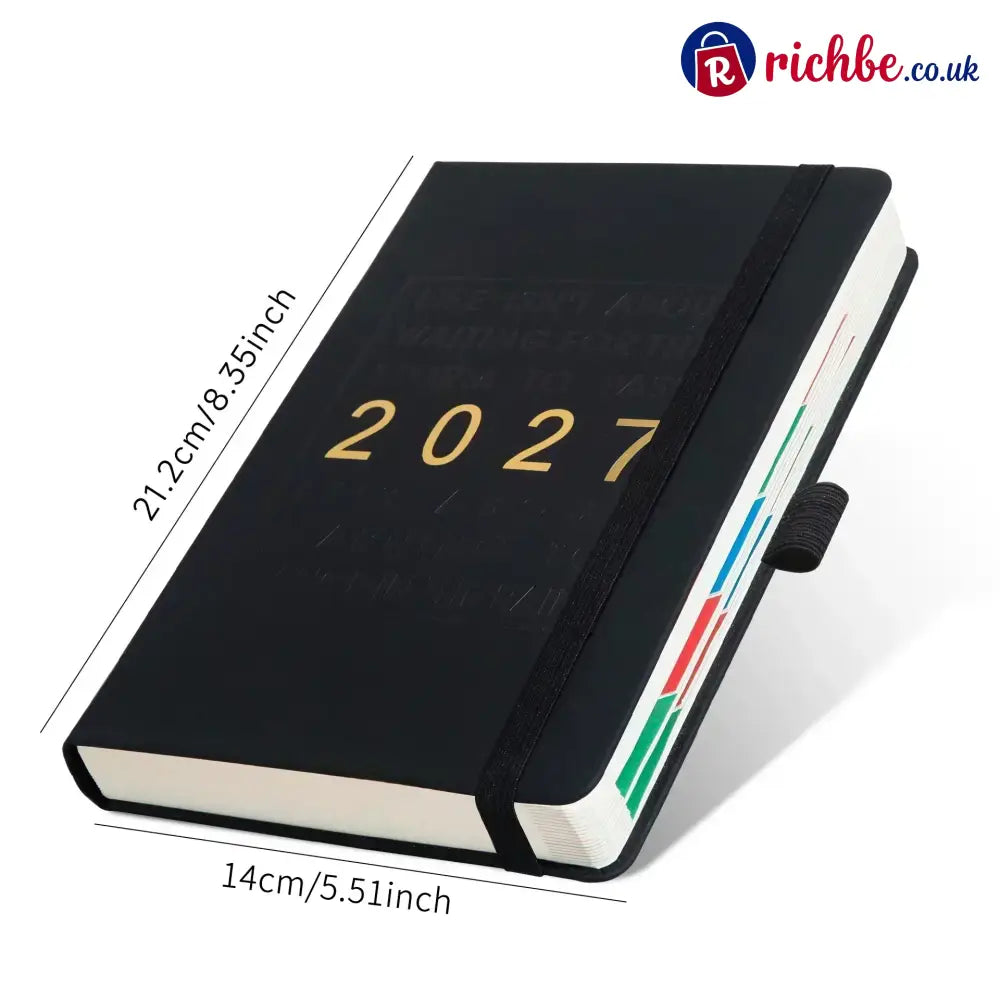 📢📢48% OFF!! ⏰A5 2027 One‑Day‑Per‑Page Diary Notebook ✨ - Black - Hot sale