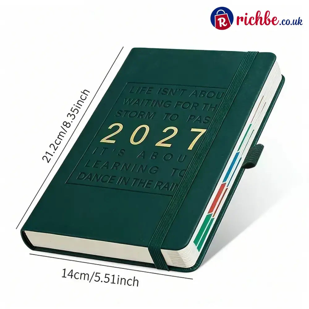 📢📢48% OFF!! ⏰A5 2027 One‑Day‑Per‑Page Diary Notebook ✨ - Green - Hot sale