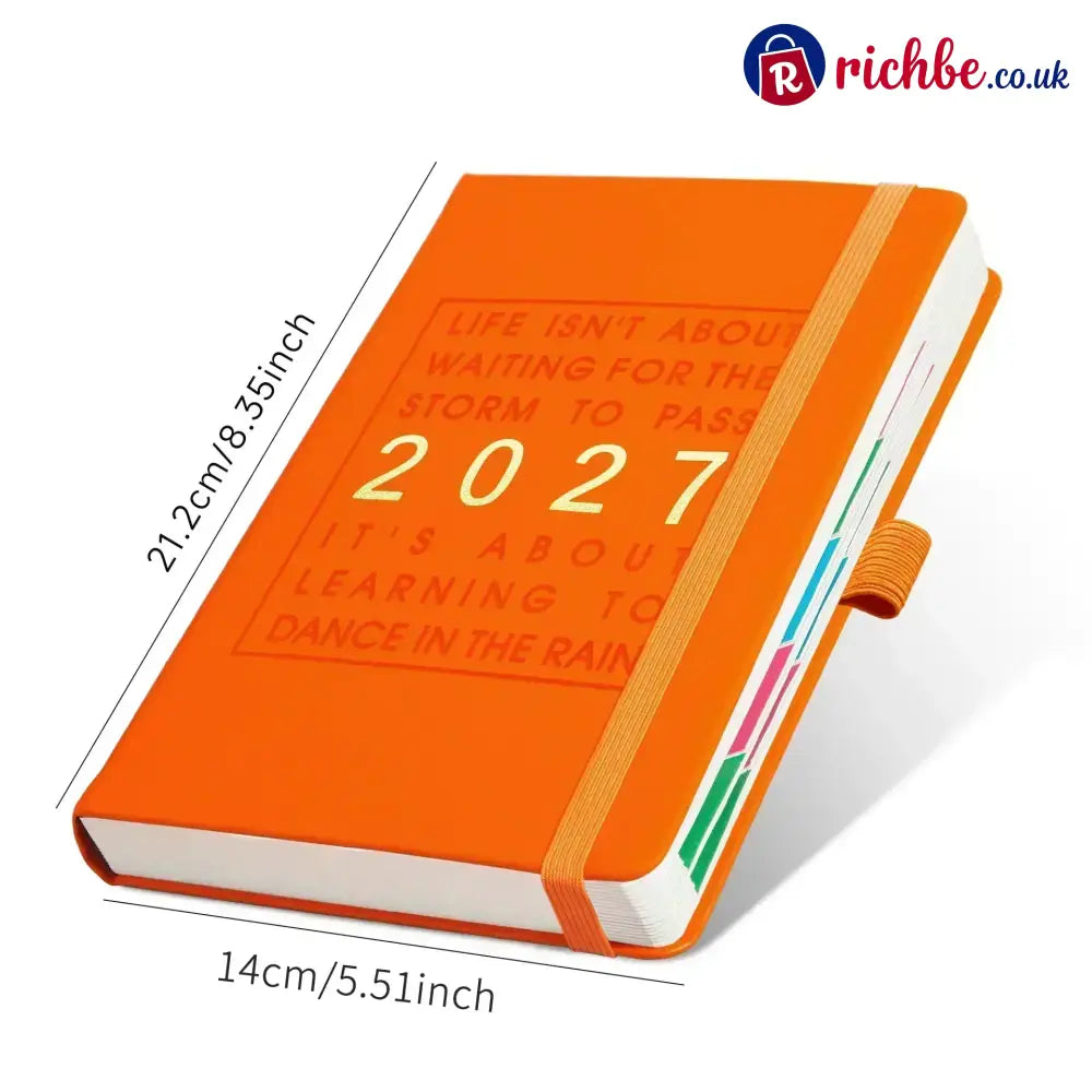 📢📢48% OFF!! ⏰A5 2027 One‑Day‑Per‑Page Diary Notebook ✨ - Orange - Hot sale