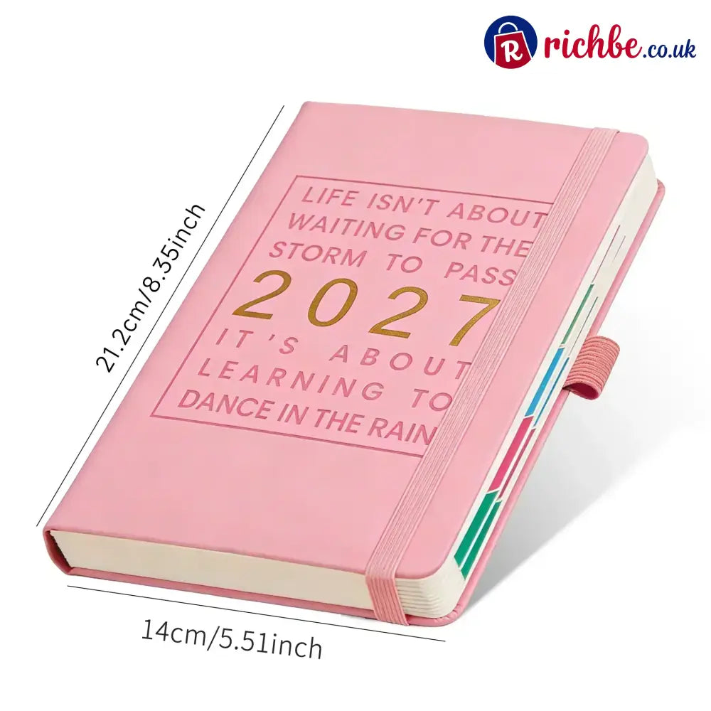 📢📢48% OFF!! ⏰A5 2027 One‑Day‑Per‑Page Diary Notebook ✨ - Pink - Hot sale