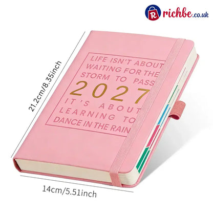 📢📢48% OFF!! ⏰A5 2027 One‑Day‑Per‑Page Diary Notebook ✨ - Pink - Hot sale