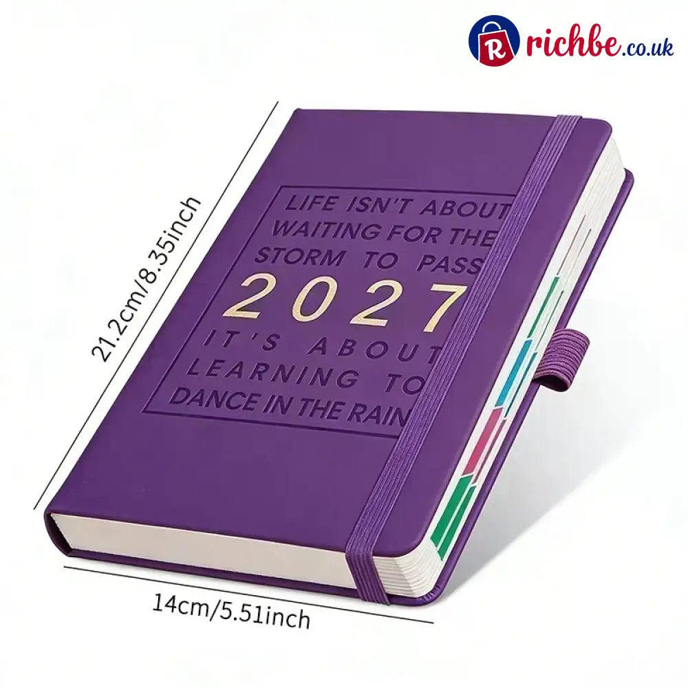 📢📢48% OFF!! ⏰A5 2027 One‑Day‑Per‑Page Diary Notebook ✨ - Purple - Hot sale