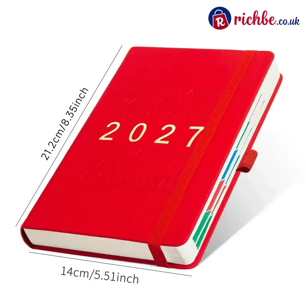 📢📢48% OFF!! ⏰A5 2027 One‑Day‑Per‑Page Diary Notebook ✨ - Red - Hot sale