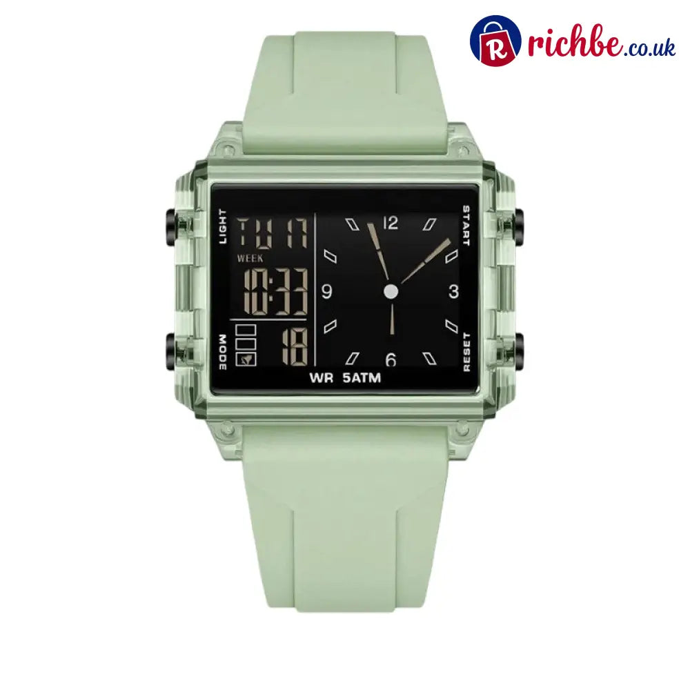 ⌚ 48% OFF NOW! 💥 Water-Resistant Transparent Digital Watch – 50M luminous display & hybrid design – Perfect for sports