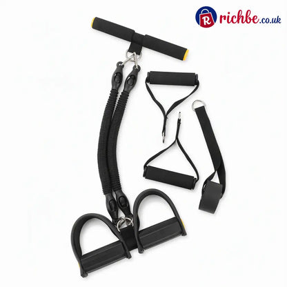 📢📢 48% OFF! 💪 Pedal Resistance Band – 4 Resistance Levels Reinforced Carabiners & Full-Body Home Workouts - Black / 50