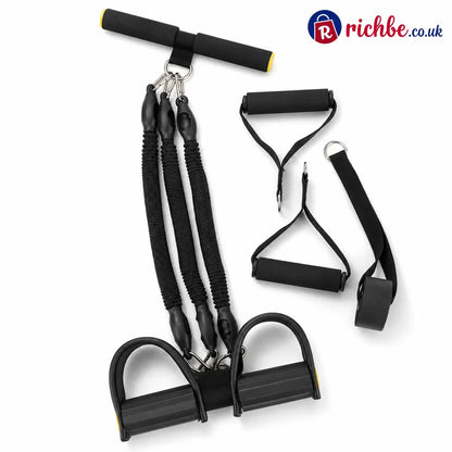 📢📢 48% OFF! 💪 Pedal Resistance Band – 4 Resistance Levels Reinforced Carabiners & Full-Body Home Workouts - Black / 75