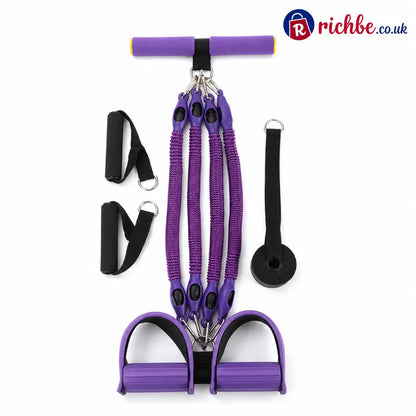 📢📢 48% OFF! 💪 Pedal Resistance Band – 4 Resistance Levels Reinforced Carabiners & Full-Body Home Workouts - Health &
