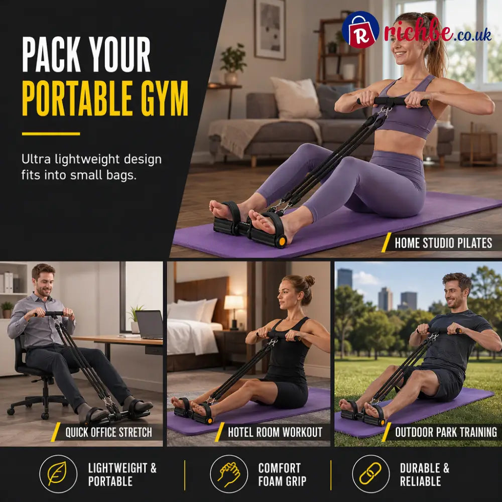 📢📢 48% OFF! 💪 Pedal Resistance Band – 4 Resistance Levels Reinforced Carabiners & Full-Body Home Workouts - Health &