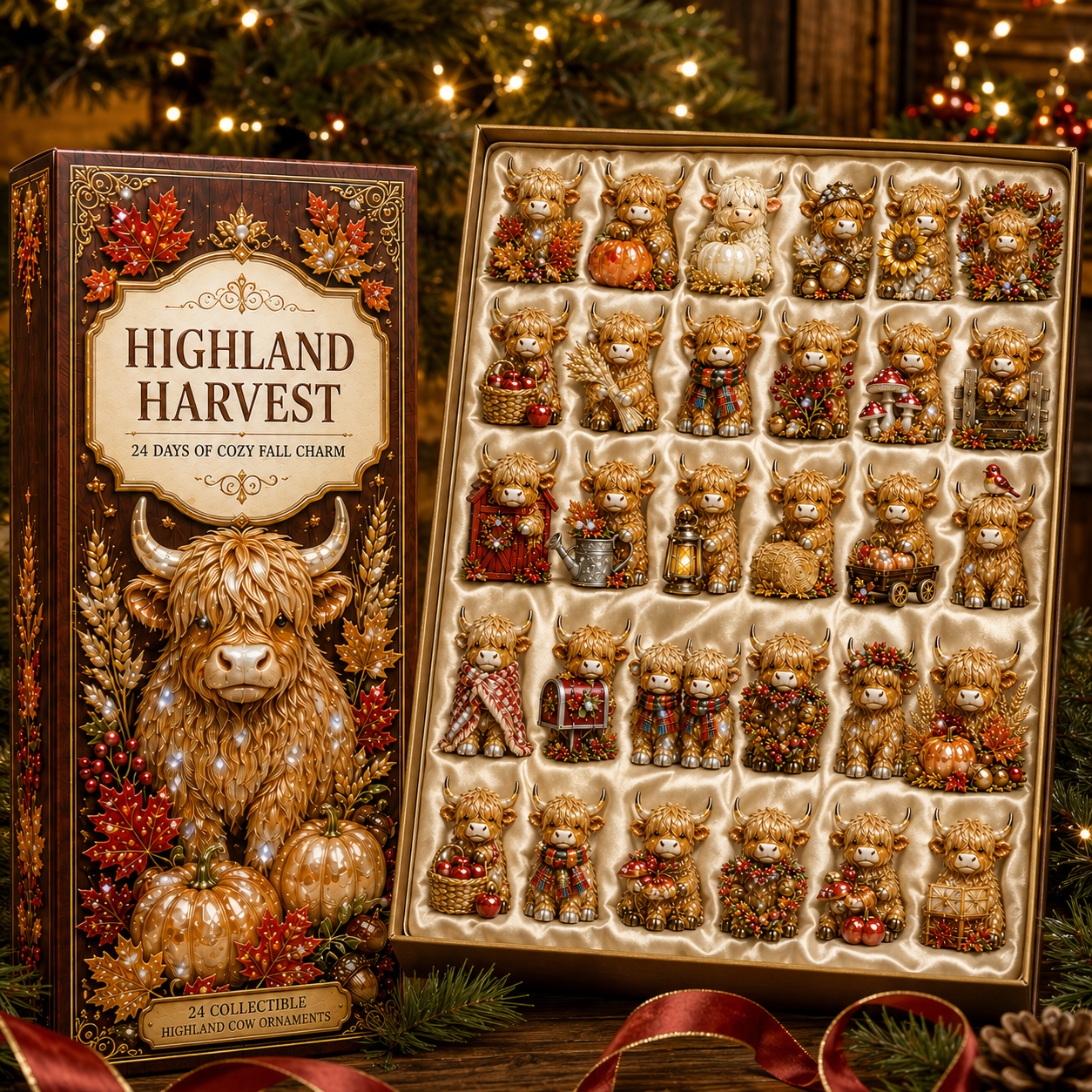 24-Day Highland Cattle Advent Calendar | Collectible Cow Christmas Countdown