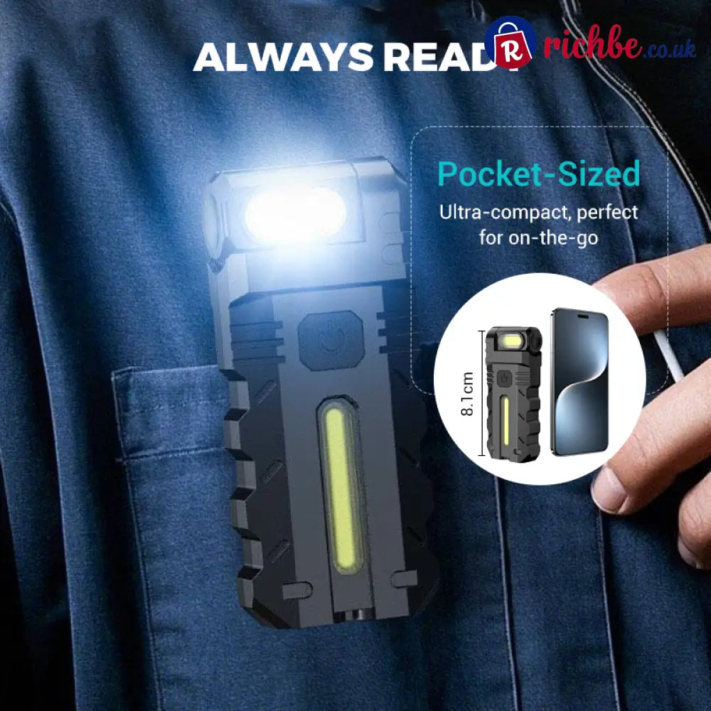 💎 49% OFF! 💎 180° Rotating Head LED Work Light – Dual Beam Magnetic Base & USB-C Rechargeable - Tools & Gadgets