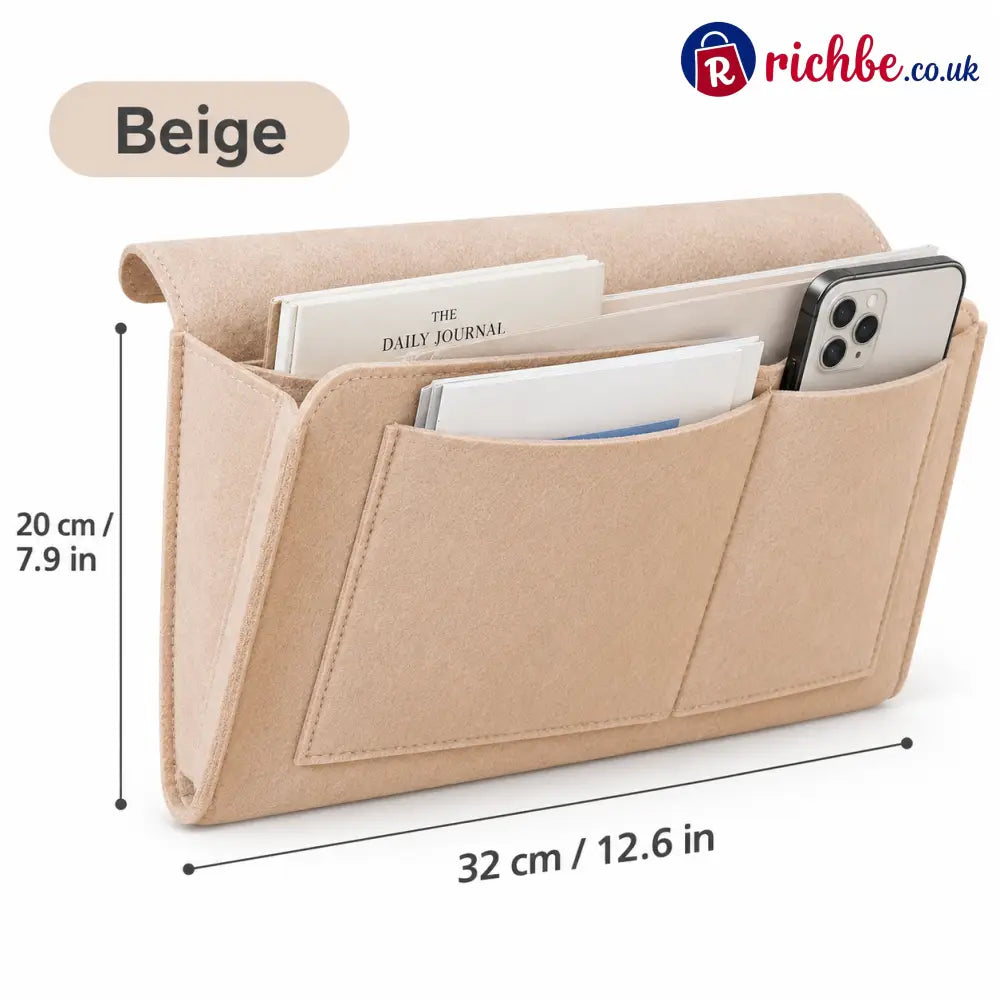 🔥 49% OFF Bedside Hanging Organizer – Keep Essentials Within Reach - Beige