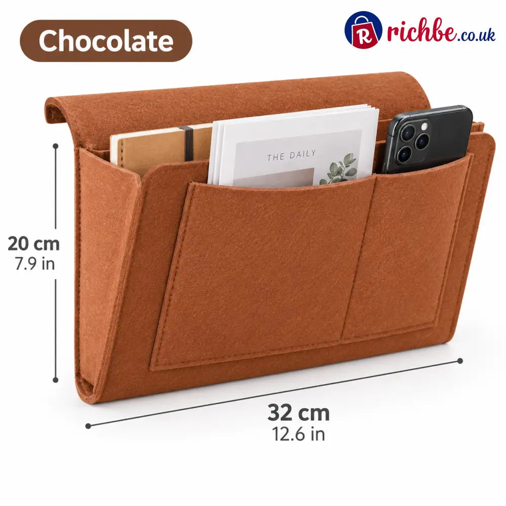 🔥 49% OFF Bedside Hanging Organizer – Keep Essentials Within Reach - Chocolate brown