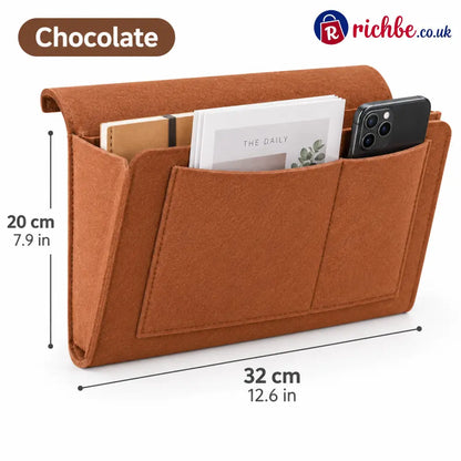🔥 49% OFF Bedside Hanging Organizer – Keep Essentials Within Reach - Chocolate brown
