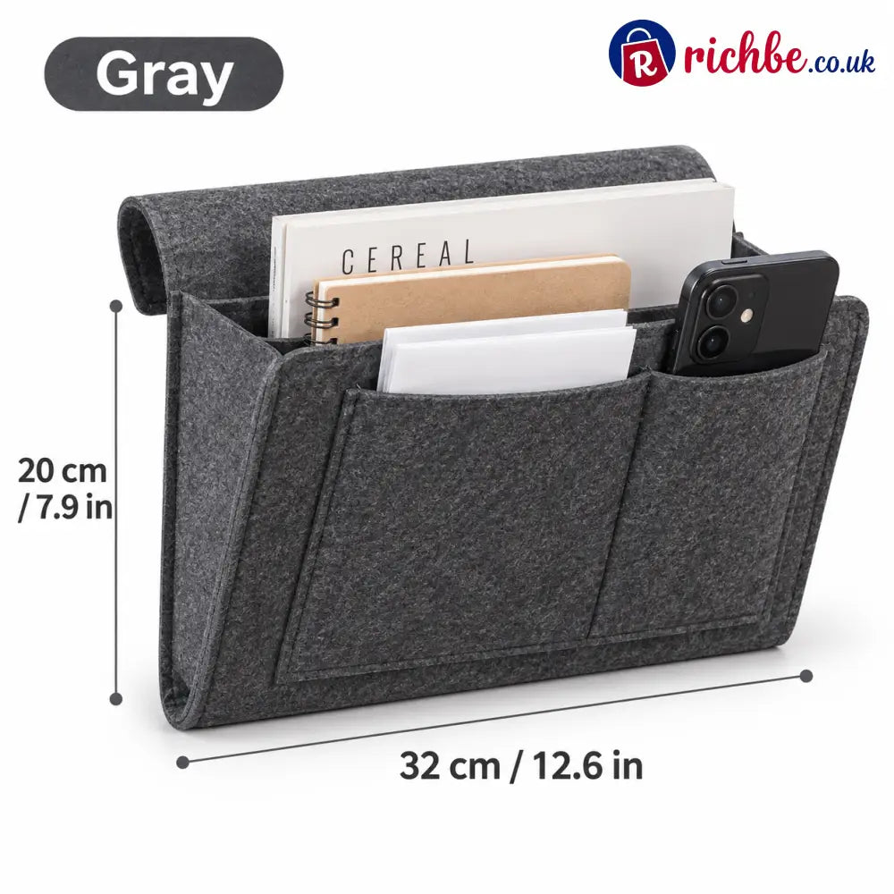 🔥 49% OFF Bedside Hanging Organizer – Keep Essentials Within Reach - Grey