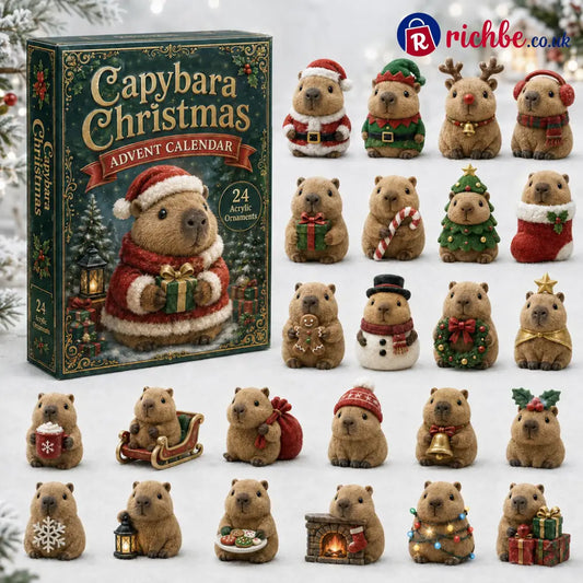 CHRISMAST KICKOFF 40% OFF - Capybara Christmas Advent Calendar 2026 - 24-Day Festive Countdown, Acrylic Charms Blind Box - Gift For Capybara Lovers AC0HA086
