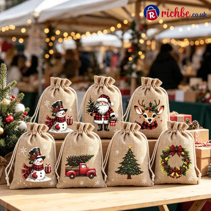 📢📢49% OFF!! ⏰Christmas Drawstring Gift Bags - Hot sale