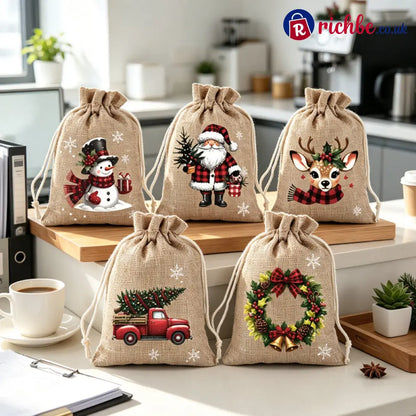 📢📢49% OFF!! ⏰Christmas Drawstring Gift Bags - Hot sale