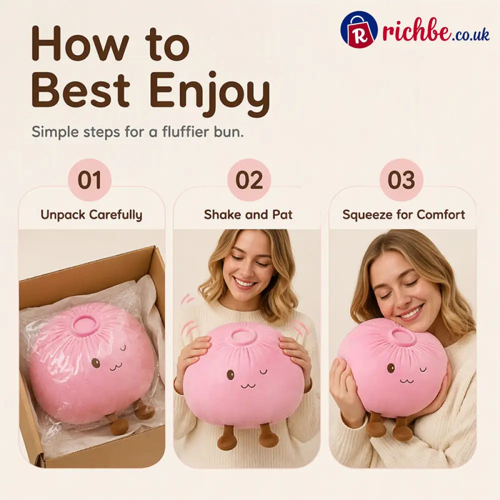 📢49% - OFF 🔥Cute Bao Bun Plush Pillow 🛏️– Soft Squishy & Irresistibly Cosy A Sweet Treat for Your Sofa Bed or Desk 🛋️✨