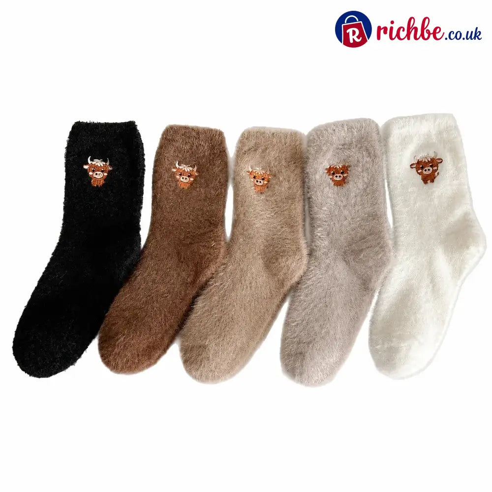🧦✨ 49% OFF! Cute Cow Slipper Socks - 1 set(5 pairs)