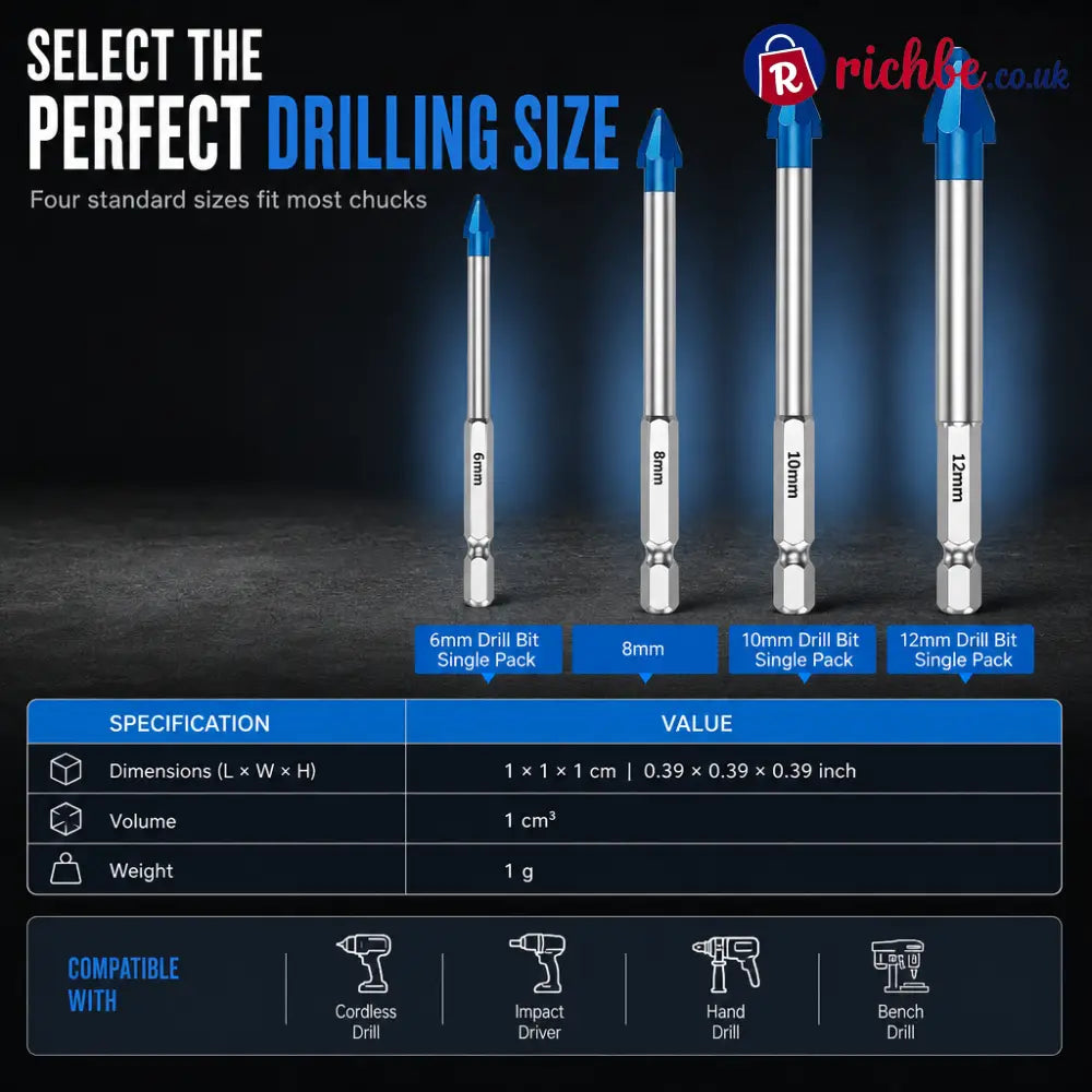 ⏰ 49% -OFF🔥Hex Shank Carbide Drill Bit – Eccentric Design For Tile Glass & Concrete🔧 - 五金配件