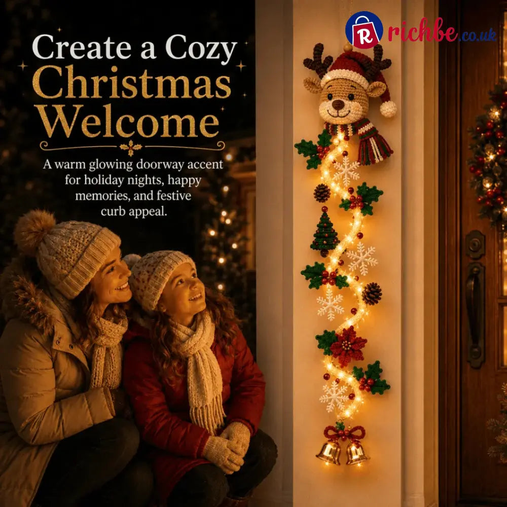 Christmas Tree - MerryCascade Glowing Christmas Door Hanger