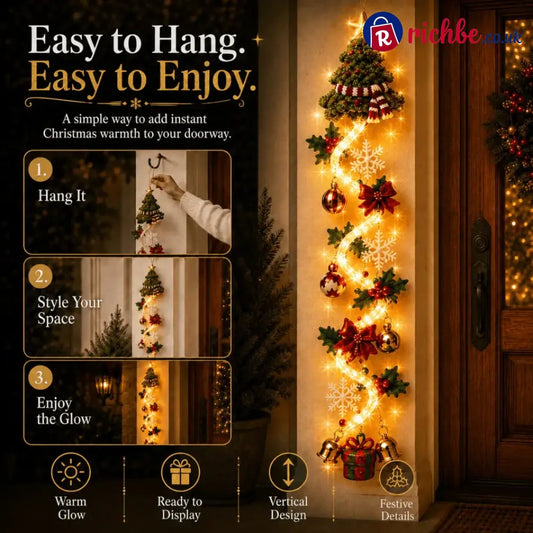 Reindeer - MerryCascade Glowing Christmas Door Hanger