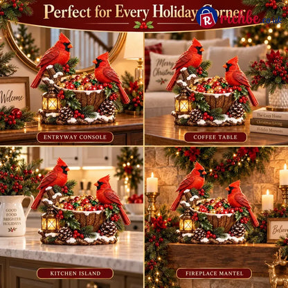 ⭐🎄 49% OFF | Lighted Cardinal Treat Bowl – A Cozy Christmas Centerpiece for Home