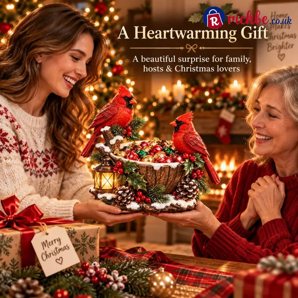 ⭐🎄 49% OFF | Lighted Cardinal Treat Bowl – A Cozy Christmas Centerpiece for Home