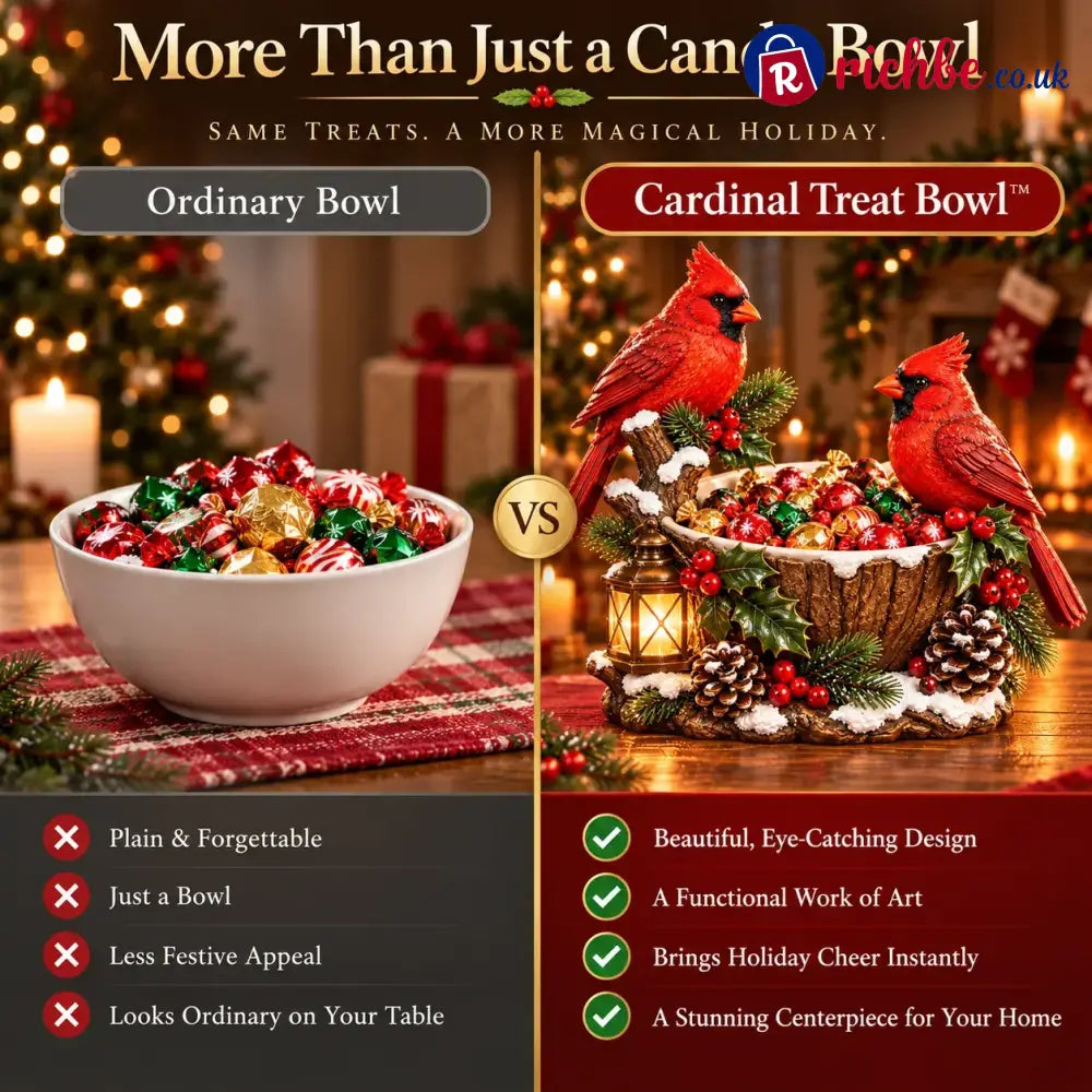 ⭐🎄 49% OFF | Lighted Cardinal Treat Bowl – A Cozy Christmas Centerpiece for Home