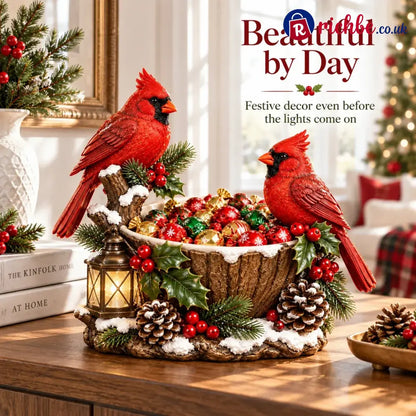 ⭐🎄 49% OFF | Lighted Cardinal Treat Bowl – A Cozy Christmas Centerpiece for Home