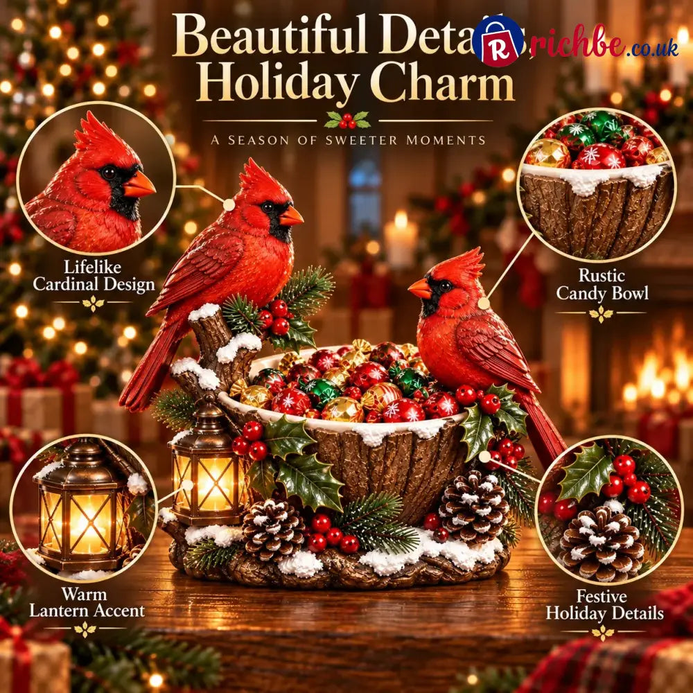 ⭐🎄 49% OFF | Lighted Cardinal Treat Bowl – A Cozy Christmas Centerpiece for Home