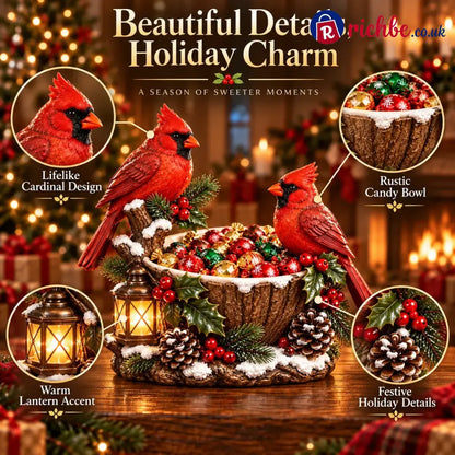 ⭐🎄 49% OFF | Lighted Cardinal Treat Bowl – A Cozy Christmas Centerpiece for Home