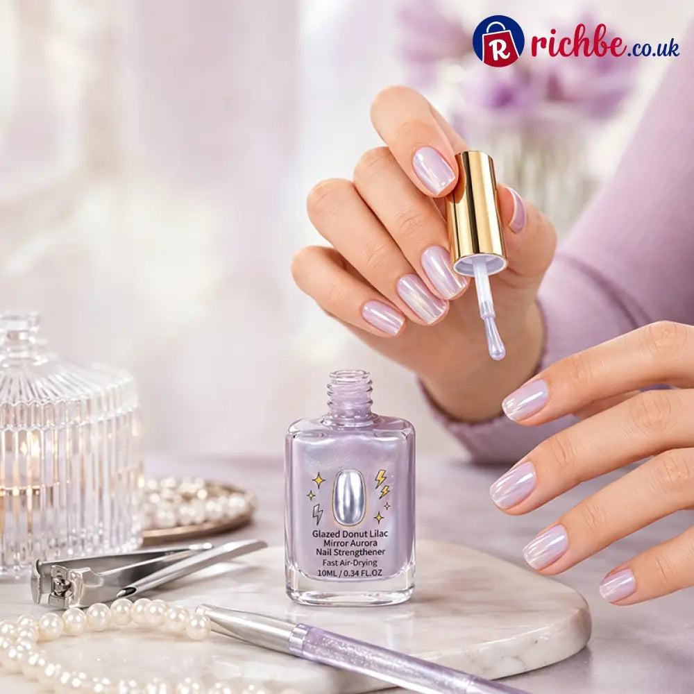 📢📢40% OFF !! ⏰Lilac Glossy Mirror Nail Strengthener