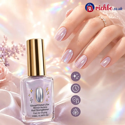 📢📢40% OFF !! ⏰Lilac Glossy Mirror Nail Strengthener