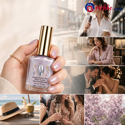 📢📢40% OFF !! ⏰Lilac Glossy Mirror Nail Strengthener