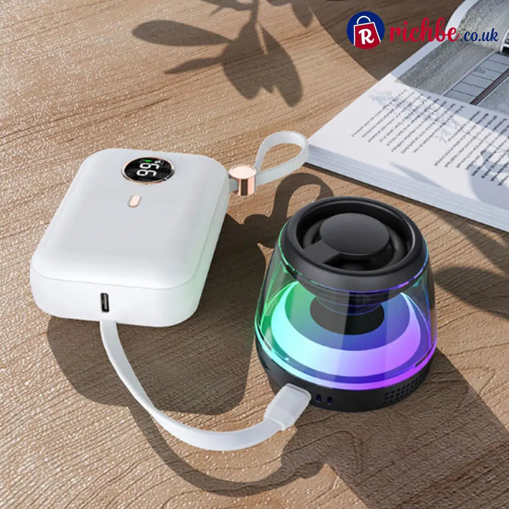 📢📢49% OFF!! ⏰Magnetic Mini Bluetooth Speaker with RGB Light - Black - Electronics & Accessories