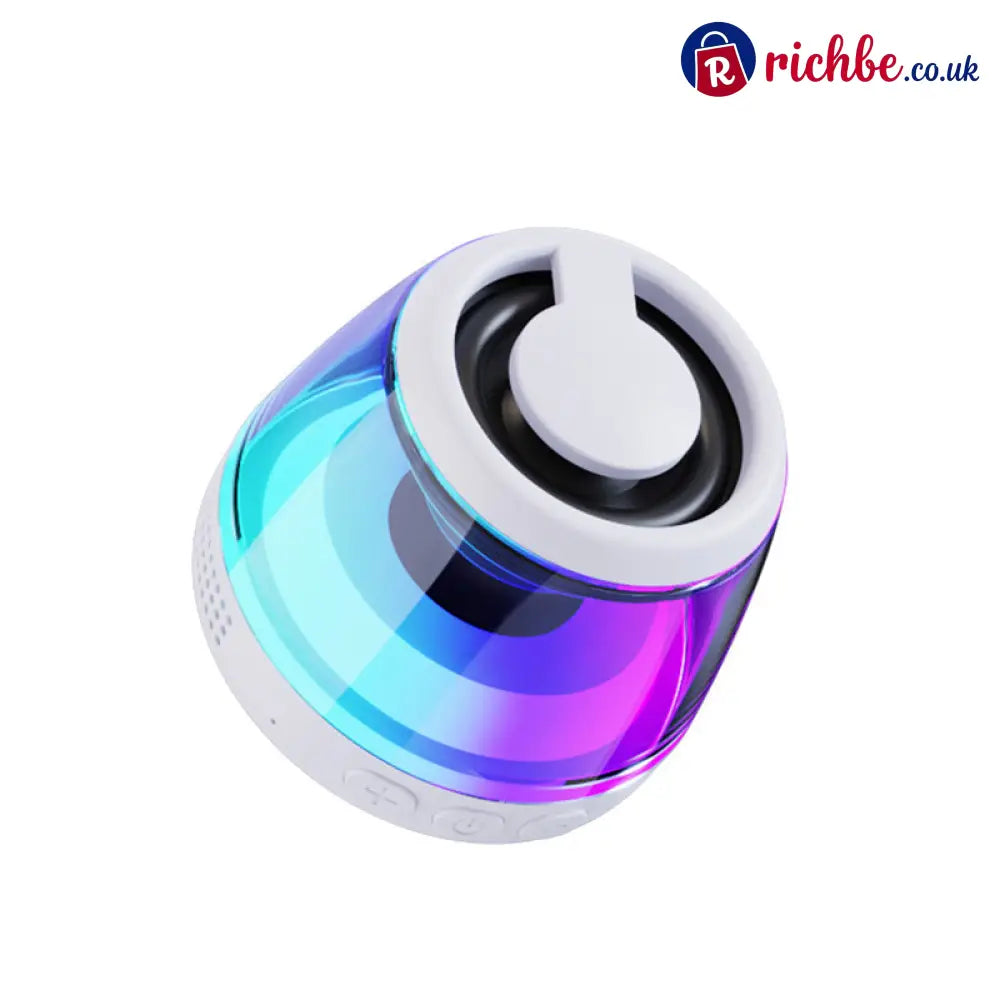 📢📢49% OFF!! ⏰Magnetic Mini Bluetooth Speaker with RGB Light - White - Electronics & Accessories