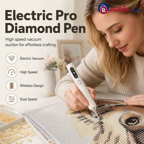 📢📢49% OFF!! ⏰Rechargeable Electric Diamond Pen - White - Tools & Gadgets