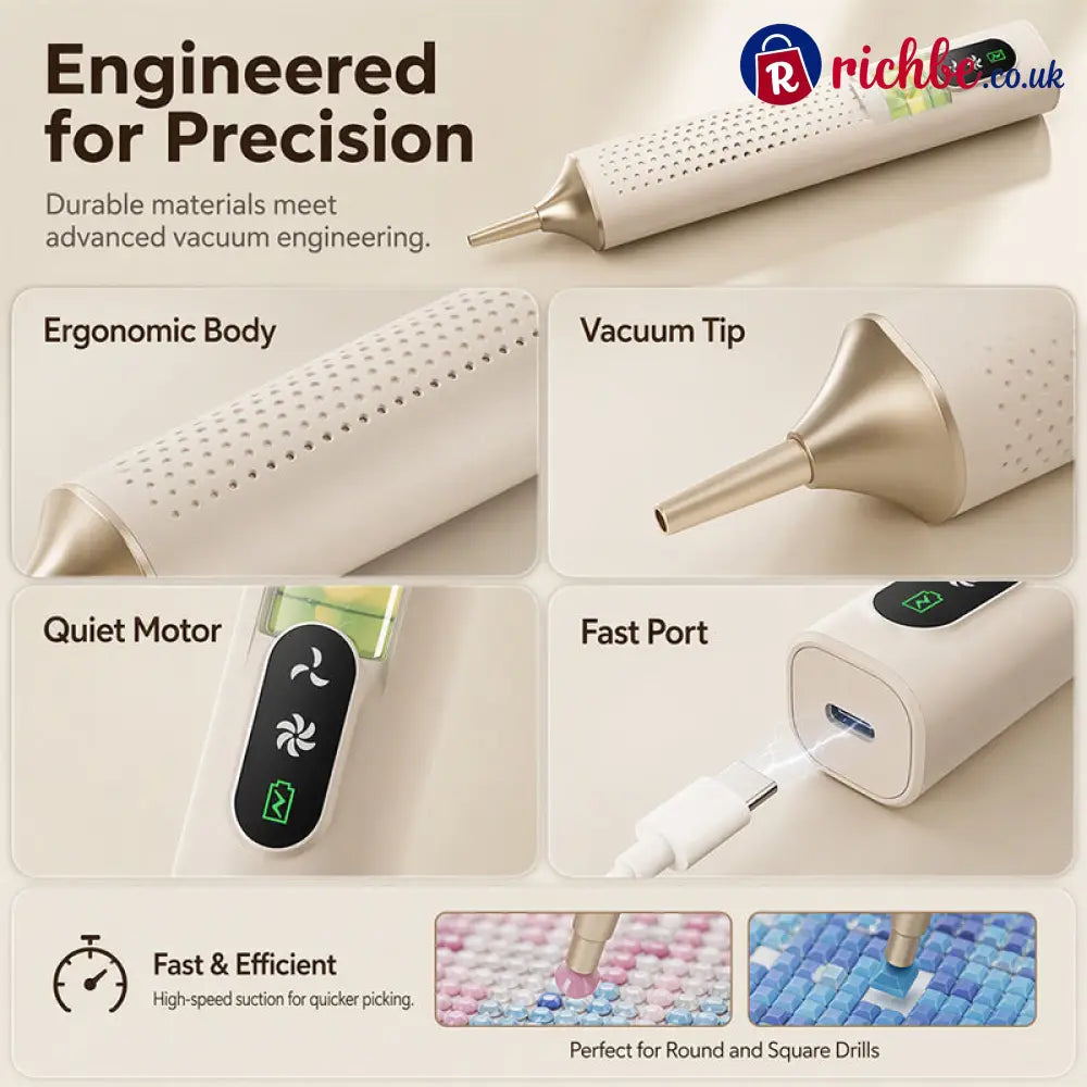 📢📢49% OFF!! ⏰Rechargeable Electric Diamond Pen - White - Tools & Gadgets