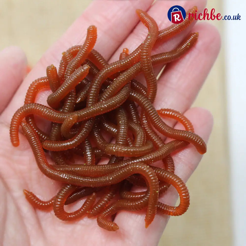 📢📢49% OFF!! ⏰Simulation Earthworm Soft Fishing Lures Shrimp Scented Artificial Worm Baits for Freshwater and Saltwater