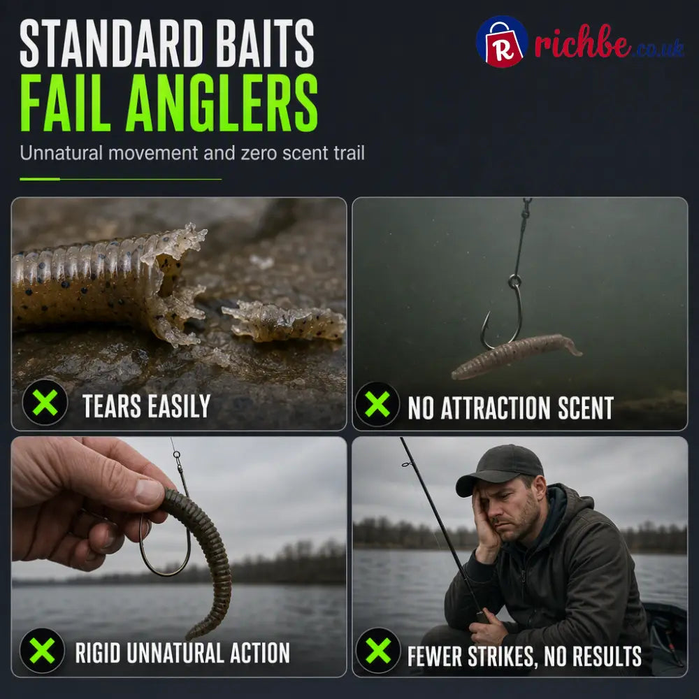 📢📢49% OFF!! ⏰Simulation Earthworm Soft Fishing Lures Shrimp Scented Artificial Worm Baits for Freshwater and Saltwater