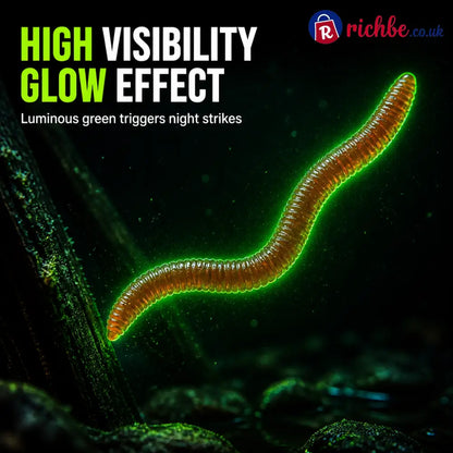 📢📢49% OFF!! ⏰Simulation Earthworm Soft Fishing Lures Shrimp Scented Artificial Worm Baits for Freshwater and Saltwater