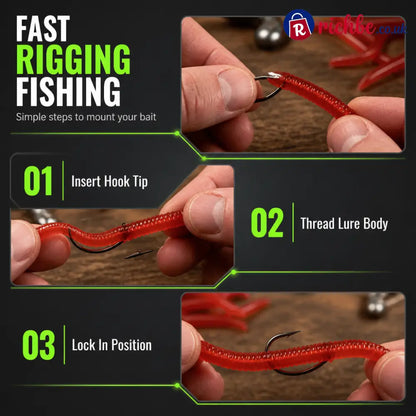 📢📢49% OFF!! ⏰Simulation Earthworm Soft Fishing Lures Shrimp Scented Artificial Worm Baits for Freshwater and Saltwater