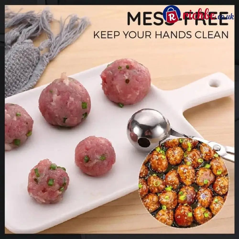 📢📢49% OFF!! ⏰Stainless Steel Meatball Maker – 304 Food-Grade Steel Non-Stick Smooth Surface & One-Press Design –