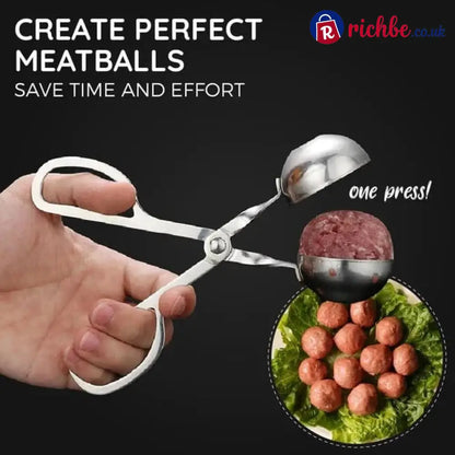 📢📢49% OFF!! ⏰Stainless Steel Meatball Maker – 304 Food-Grade Steel Non-Stick Smooth Surface & One-Press Design –