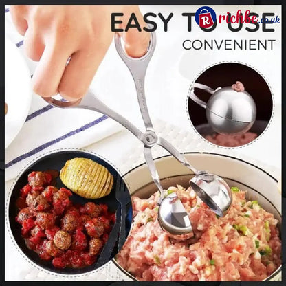 📢📢49% OFF!! ⏰Stainless Steel Meatball Maker – 304 Food-Grade Steel Non-Stick Smooth Surface & One-Press Design –