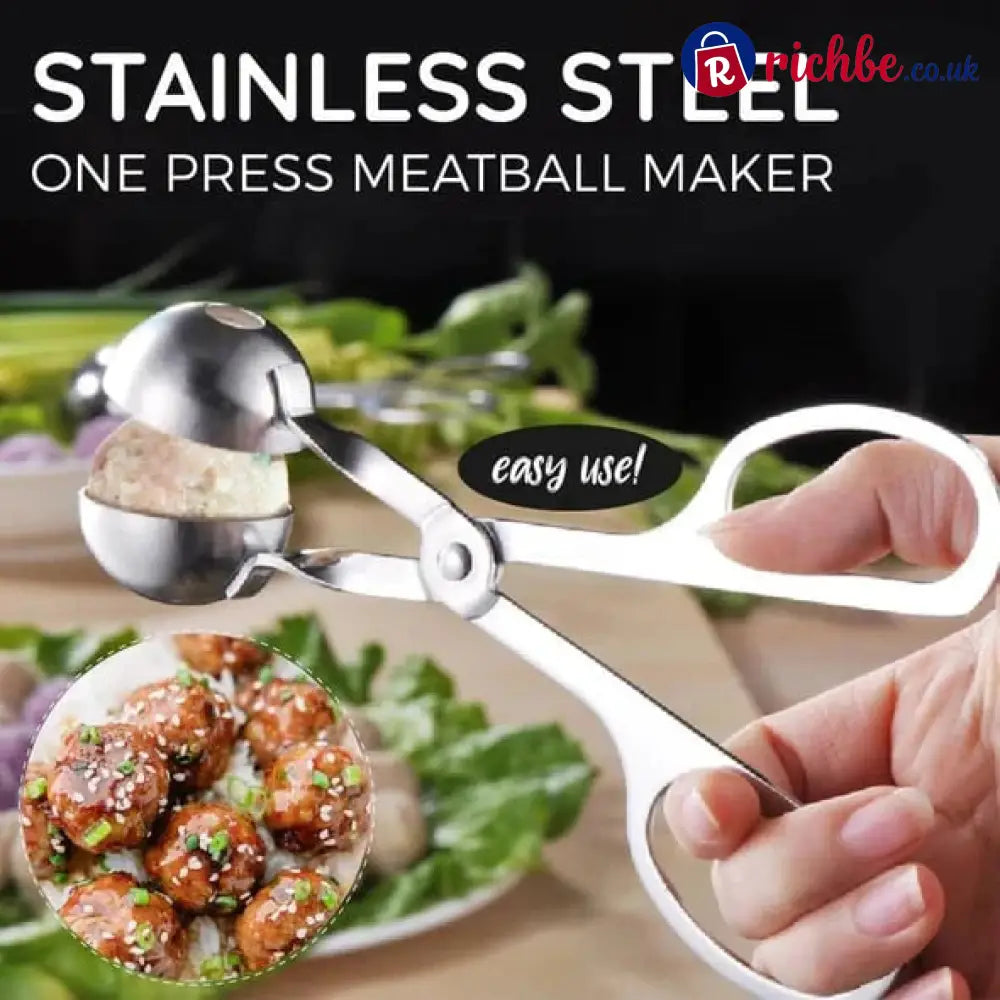 📢📢49% OFF!! ⏰Stainless Steel Meatball Maker – 304 Food-Grade Steel Non-Stick Smooth Surface & One-Press Design –