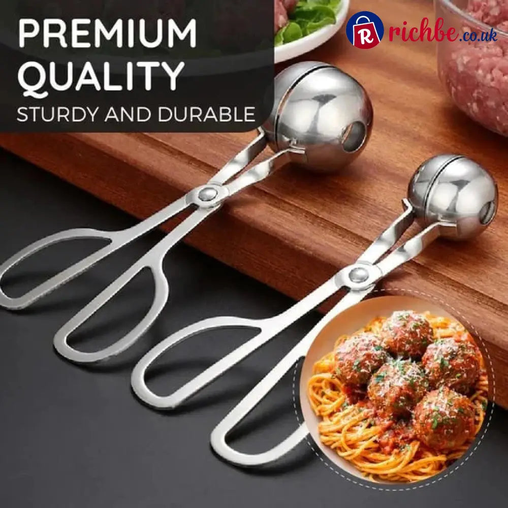📢📢49% OFF!! ⏰Stainless Steel Meatball Maker – 304 Food-Grade Steel Non-Stick Smooth Surface & One-Press Design –