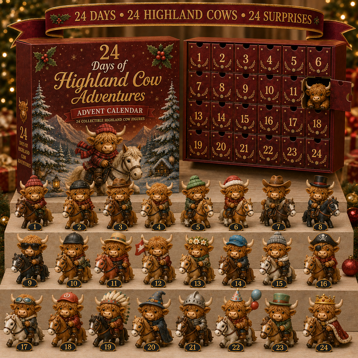 🔥🐮 24 Days of Knight Highland Cattle Advent Calendar