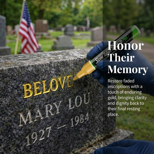 🔥HOT SALE 🐦Golden Tombstone Marker Pen for Restoring Faded Grave Inscriptions（2 PCS）